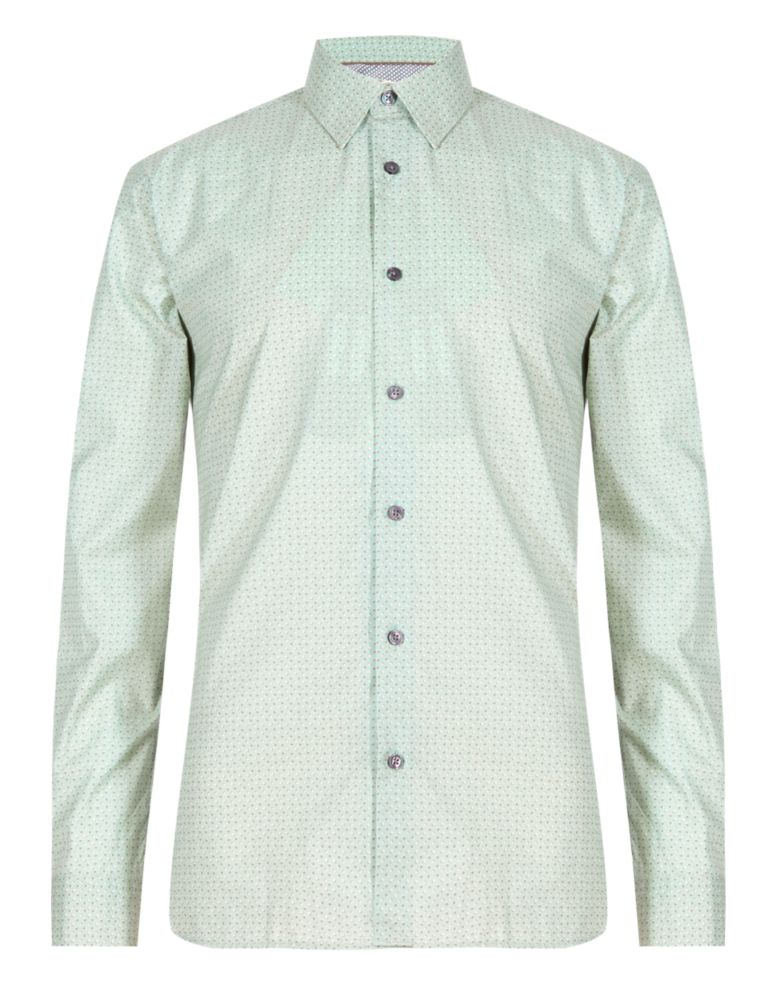 Supima® Cotton Tailored Fit Spotted Shirt 2 of 4