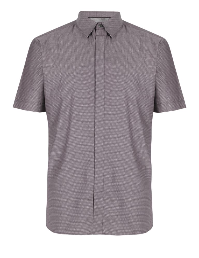 Supima® Cotton Tailored Fit Textured Shirt 2 of 3
