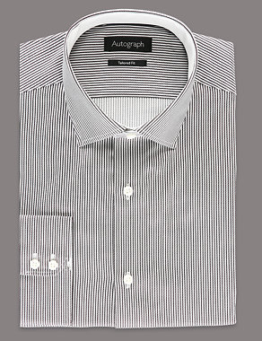 Supima® Cotton Twill Striped Shirt Image 2 of 5
