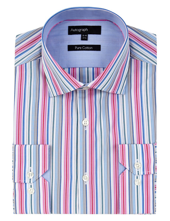 Supima® Pure Cotton Bright Striped Shirt Image 1 of 1