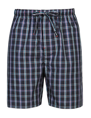 Supima® Pure Cotton Checked Pyjama Shorts Image 2 of 4