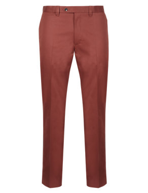 Supima® Pure Cotton Flat Front Trousers Image 2 of 4