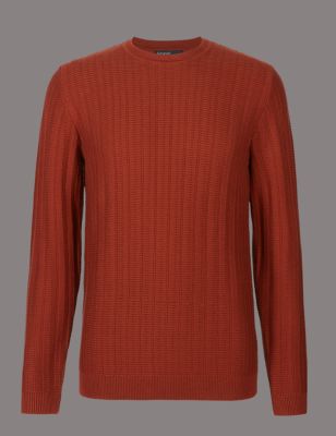 Supima Cotton Rich Textured Slim Fit Jumper Image 2 of 4