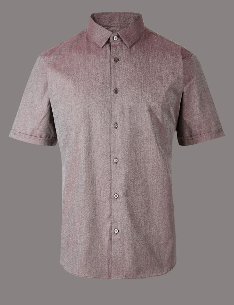 Supima Cotton Slim Fit Textured Shirt 2 of 4