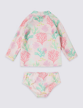 Sustainable 2 Piece Coral Print Swimsuit Set (3 Months - 7 Years) Image 2 of 3