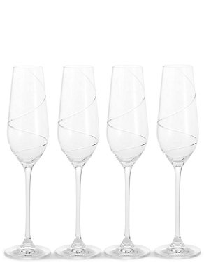 Swirl 4 Pack Champagne Flutes Image 2 of 3