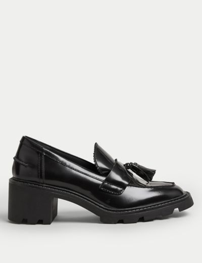 Leather Heel Loafers | M&S US