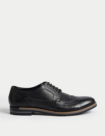 Marks & Spencer Men Shoes Flat Shoes Brogues Leather Trisole Brogues 