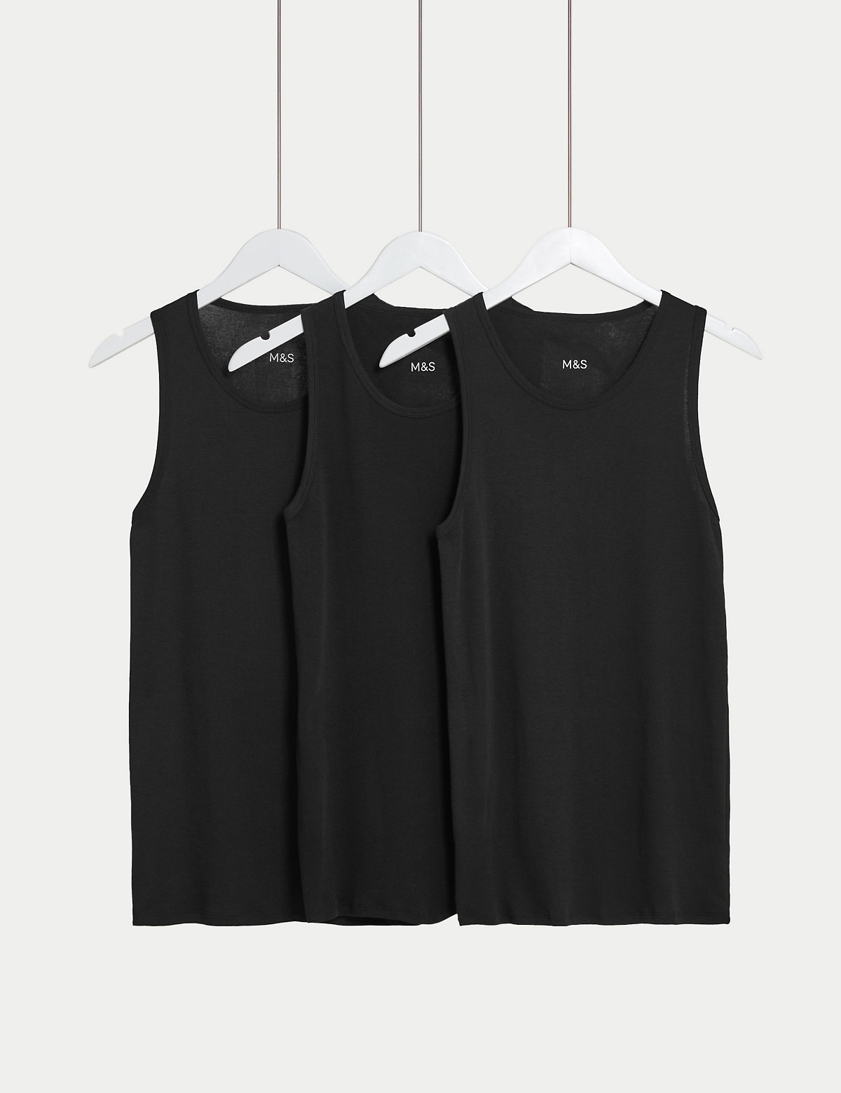 

Marks & Spencer 3pk Pure Cotton Sleeveless Vests (MALE, BLACK, XXL)