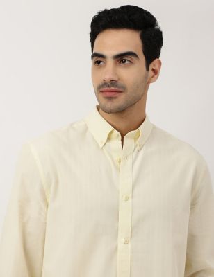 

Marks & Spencer Pure Cotton Button-down Collar Shirt (MALE, SOFT YELLOW, L)