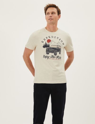 Pure Cotton Expedition Graphic T-Shirt | M&S NP