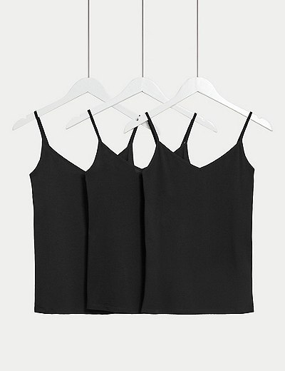 Pack de 1/3 H HIAMIGOS Camiseta de Tirantes de Algodón para Mujer con Sujetador Incorporado 