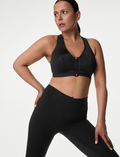 Id Ideology Plus Size High-Impact Zip-Front Sports Bra, Created