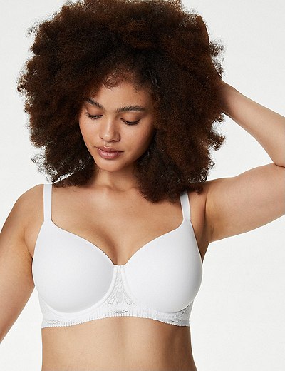 Buy Marks & Spencer Pack Of 3 Cotton Non Wired Full Cup T Shirt Bras In  Multiple Colors