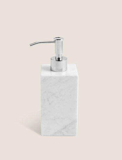 marble soap dispenser and toothbrush holder