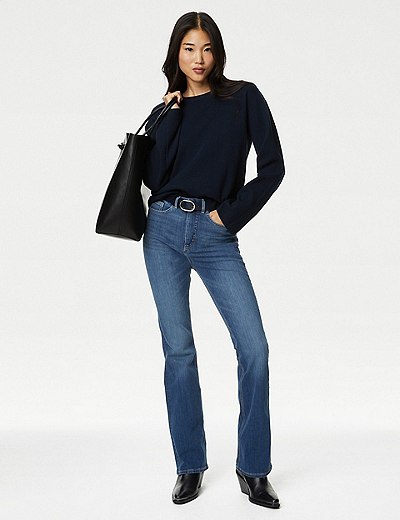 Culotte-Jeans mit hohem Bund Mango Mädchen Kleidung Hosen & Jeans Jeans 