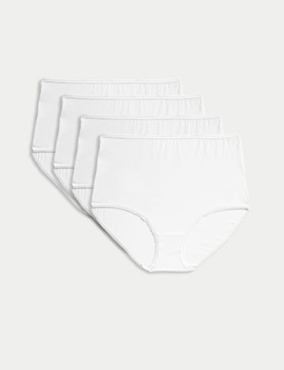 Marks & Spencer Women's 4 Pack Pure Cotton Full Briefs, Size 18
