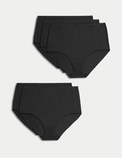 5 PACK Womens M&S Thongs Ladies NO VPL Knickers Modal Cotton Briefs Pants  Size