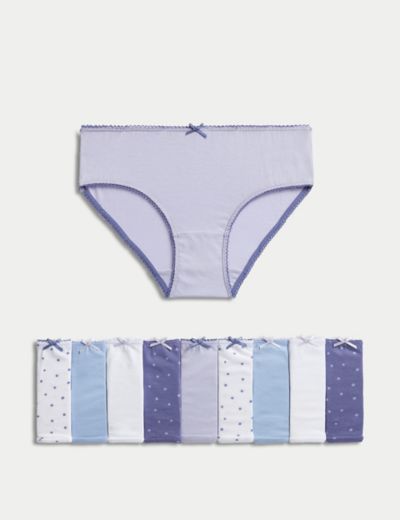 Buy Marks & Spencer Womens Cotton Blend Printed Pack of 5 Knicker Shorts  (S) Light Lavender at