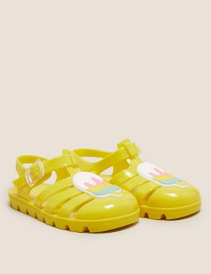 studded bow jelly sandals