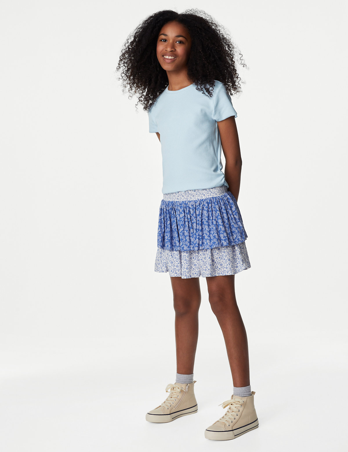 

Marks & Spencer Floral Skirt (6-16 Yrs) (GIRLS, BLUE MIX, 9-10Y)