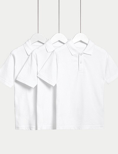 2 Pack Boys Girls School Age 3 to 16 100% Cotton Uniform PE T-Shirt Plain Round 