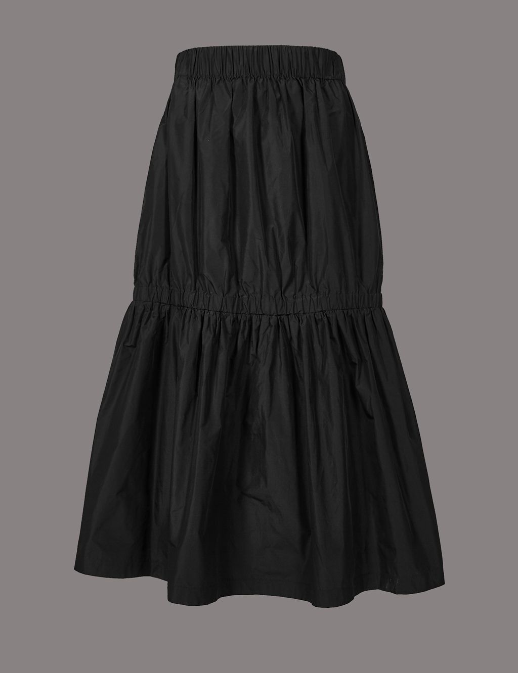Taffeta Drop Waist Full Midi Skirt 1 of 5