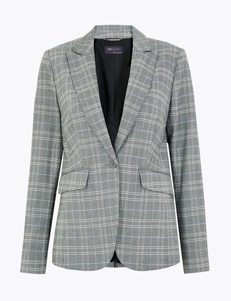Tailored Checked Single Breasted Blazer 2 of 4