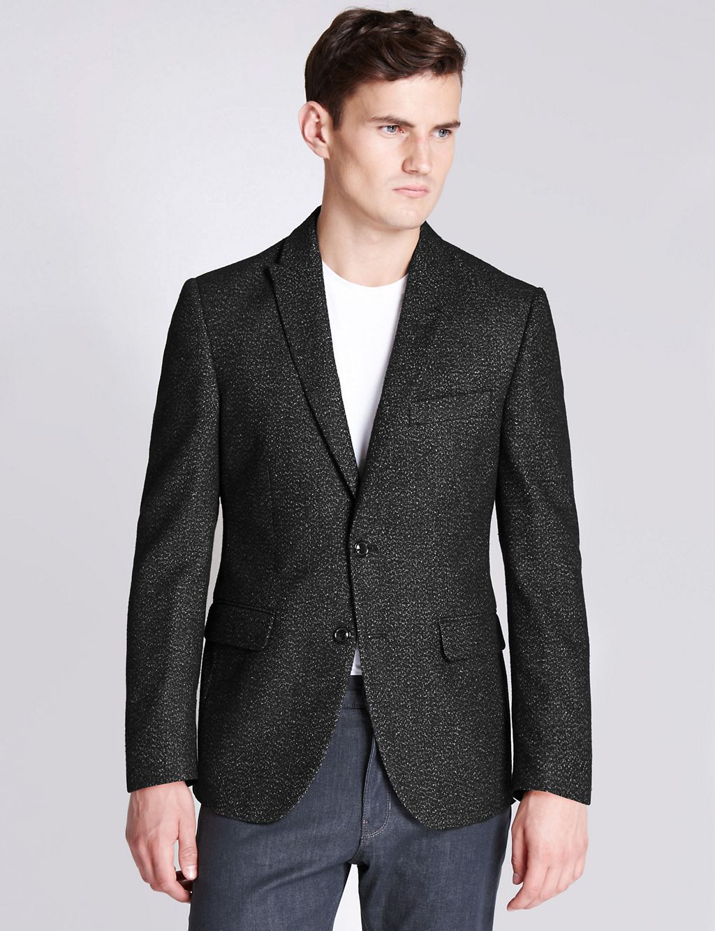 Tailored Fit 2 Button Textured Jacket 3 of 7