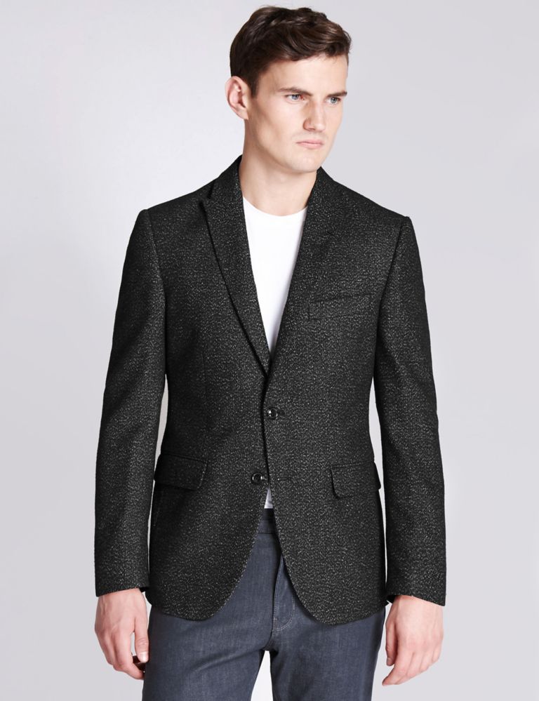 Tailored Fit 2 Button Textured Jacket 1 of 7