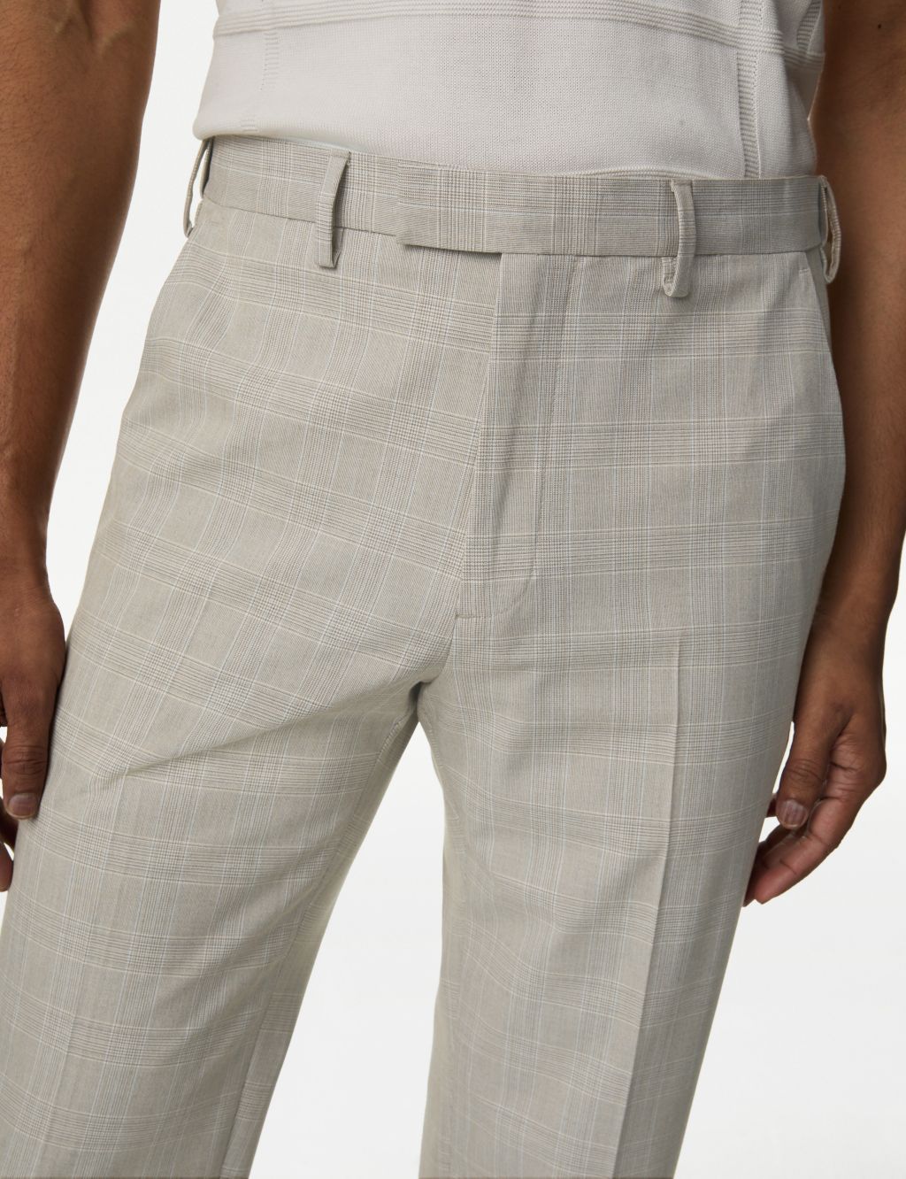 Tailored Fit Check Active Waist Trousers 2 of 8