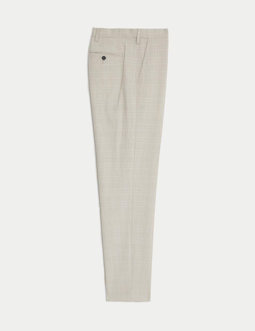 Tailored Fit Check Active Waist Trousers M&S Collection M&S