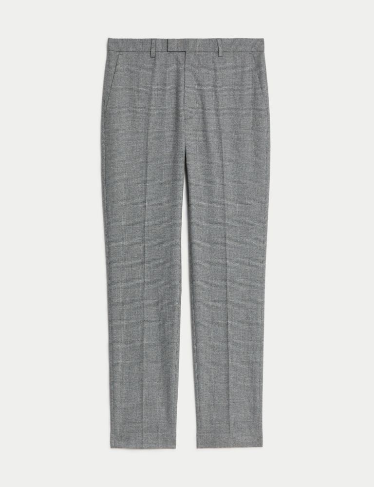 Tailored Fit Check Stretch Trousers | M&S Collection | M&S