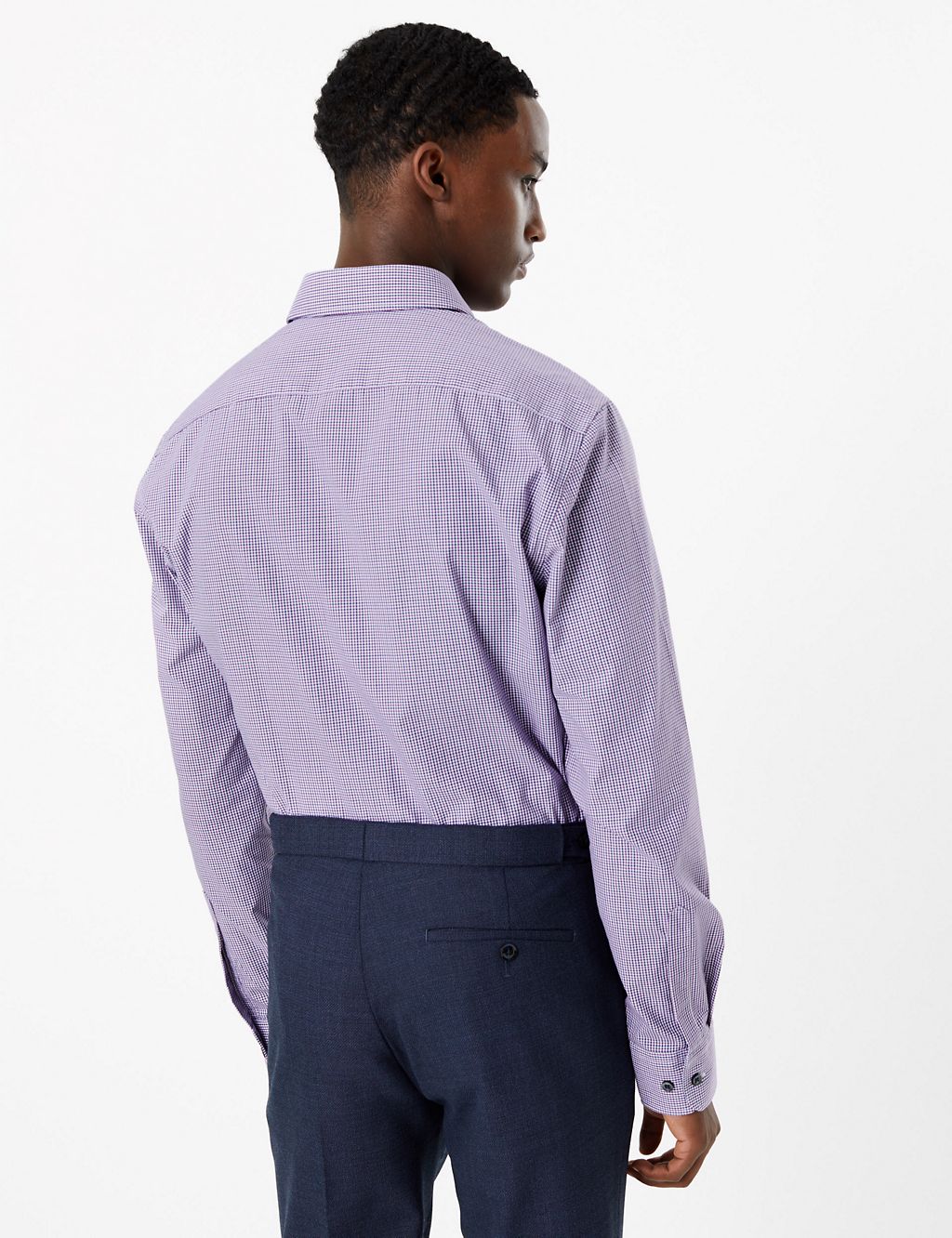 Tailored Fit Checked Easy Iron Shirt 5 of 5