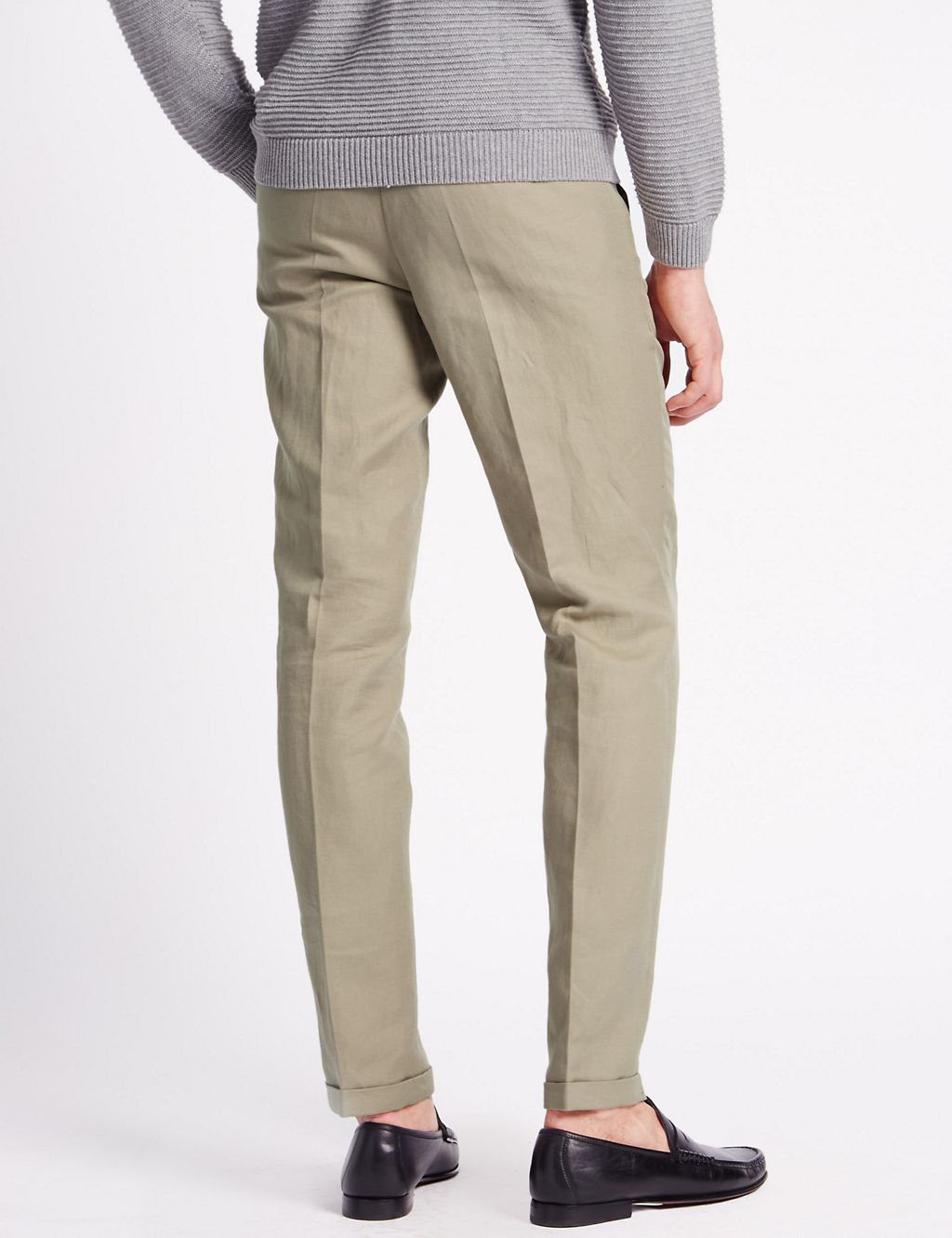 Tailored Fit Chinos with Linen 2 of 3