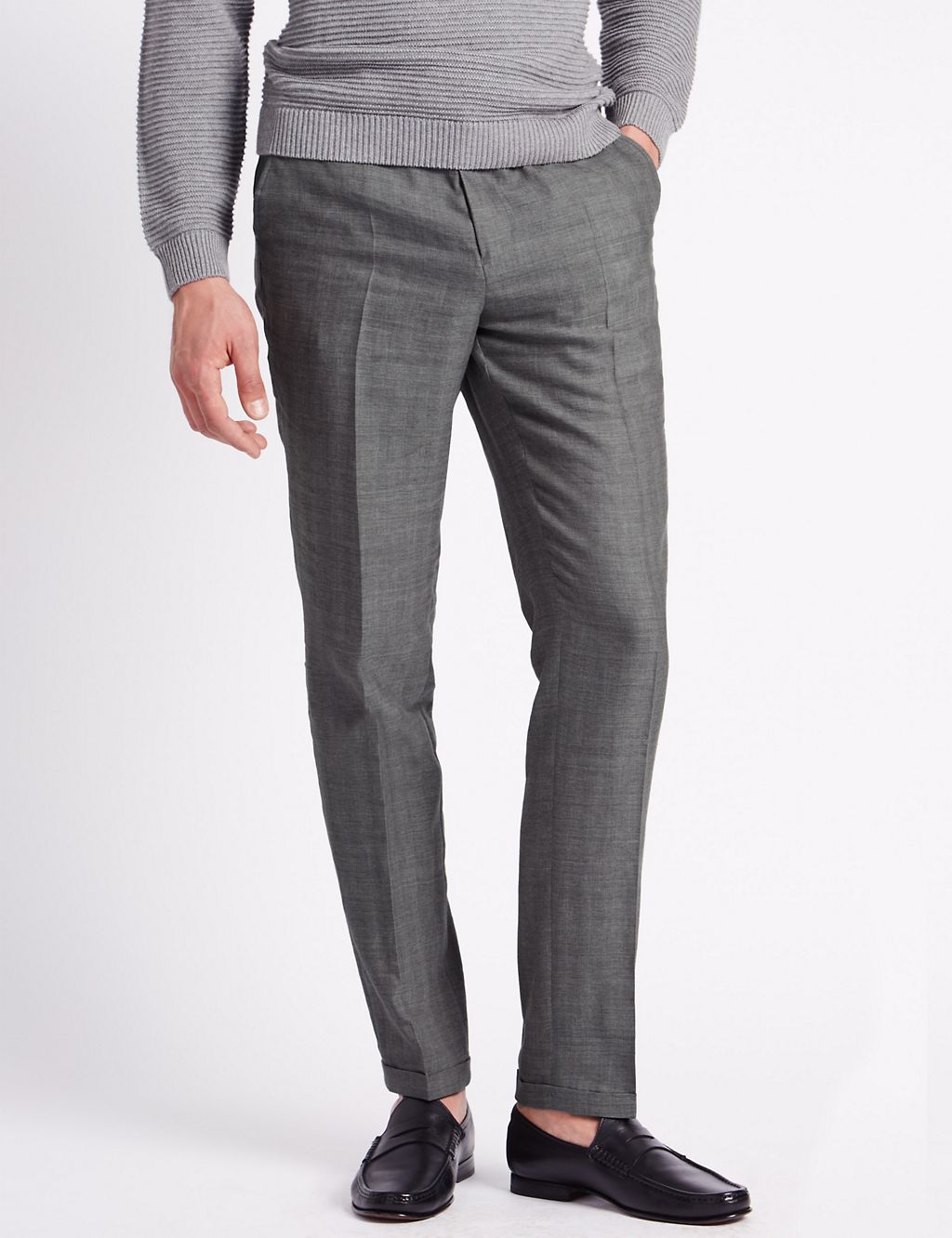 Tailored Fit Chinos with Linen 3 of 3
