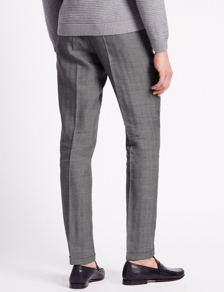 Tailored Fit Chinos with Linen 3 of 3