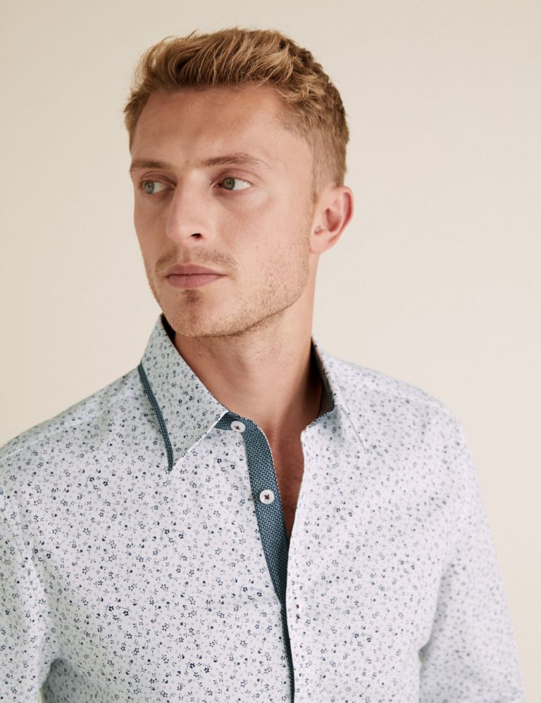 Tailored Fit Cotton Floral Shirt 1 of 4