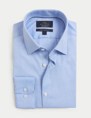 Tailored Fit Cotton Rich Stretch Shirt Image 2 of 7