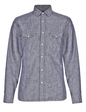 Tailored Fit Denim Shirt Image 2 of 4