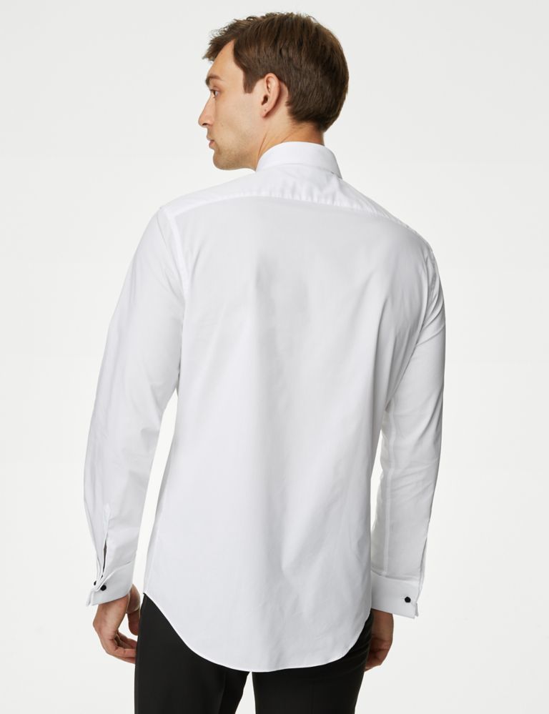Tailored Fit Double Cuff Dress Shirt with Bow Tie 5 of 8
