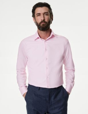 Tailored Fit Easy Iron Luxury Cotton Twill Shirt Image 2 of 4