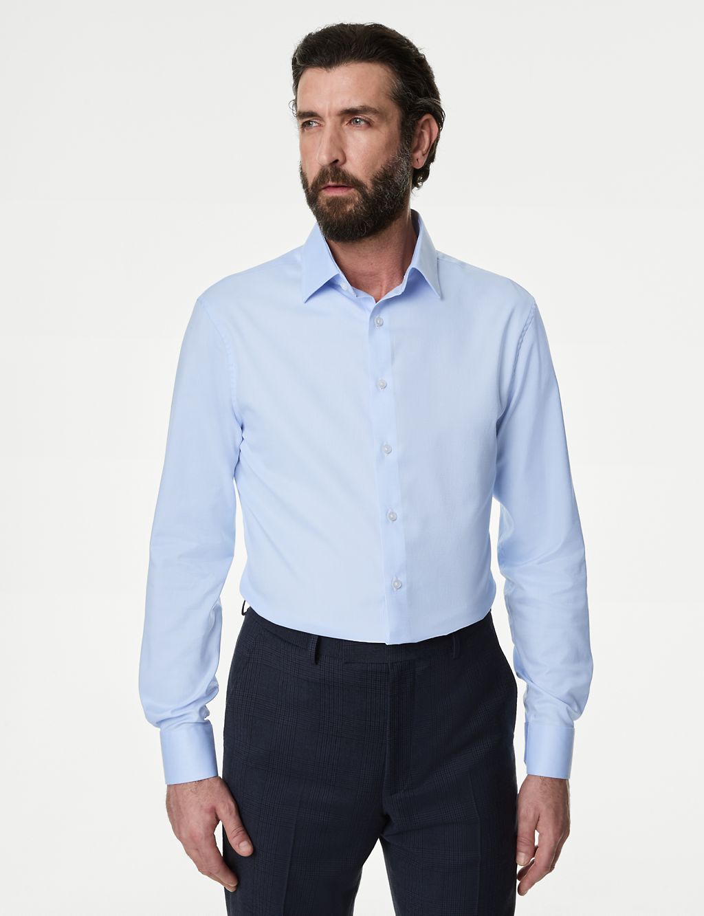 Tailored Fit Easy Iron Luxury Cotton Twill Shirt 2 of 5