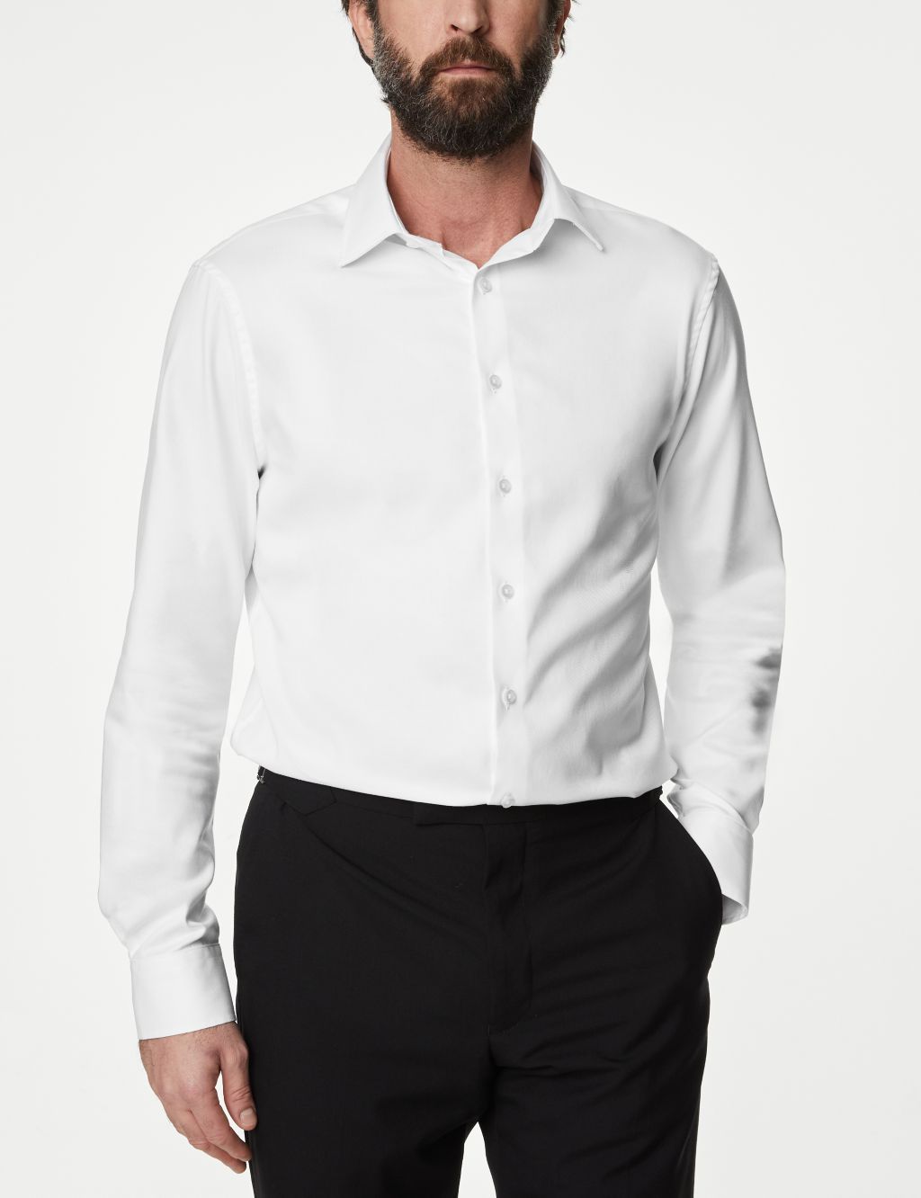 Tailored Fit Easy Iron Luxury Cotton Twill Shirt 3 of 7