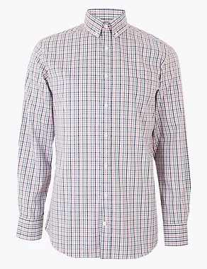 Tailored Fit Easy Iron Pure Cotton Check Shirt | M&S Collection | M&S