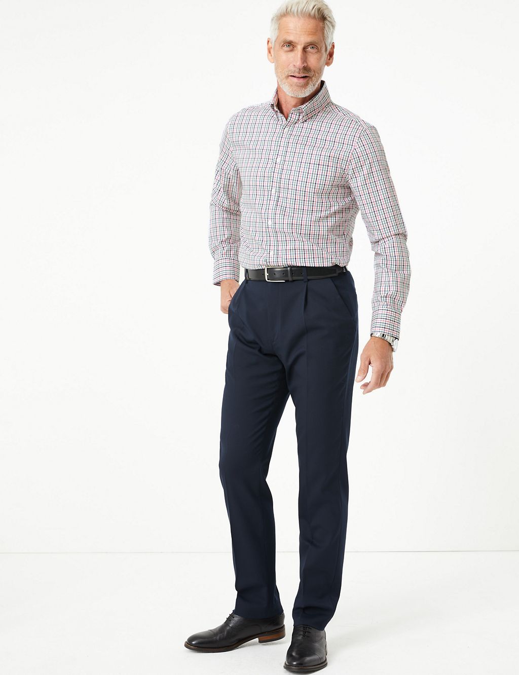 Tailored Fit Easy Iron Pure Cotton Check Shirt 2 of 4