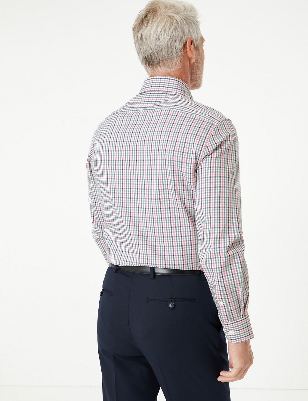 Tailored Fit Easy Iron Pure Cotton Check Shirt 4 of 4