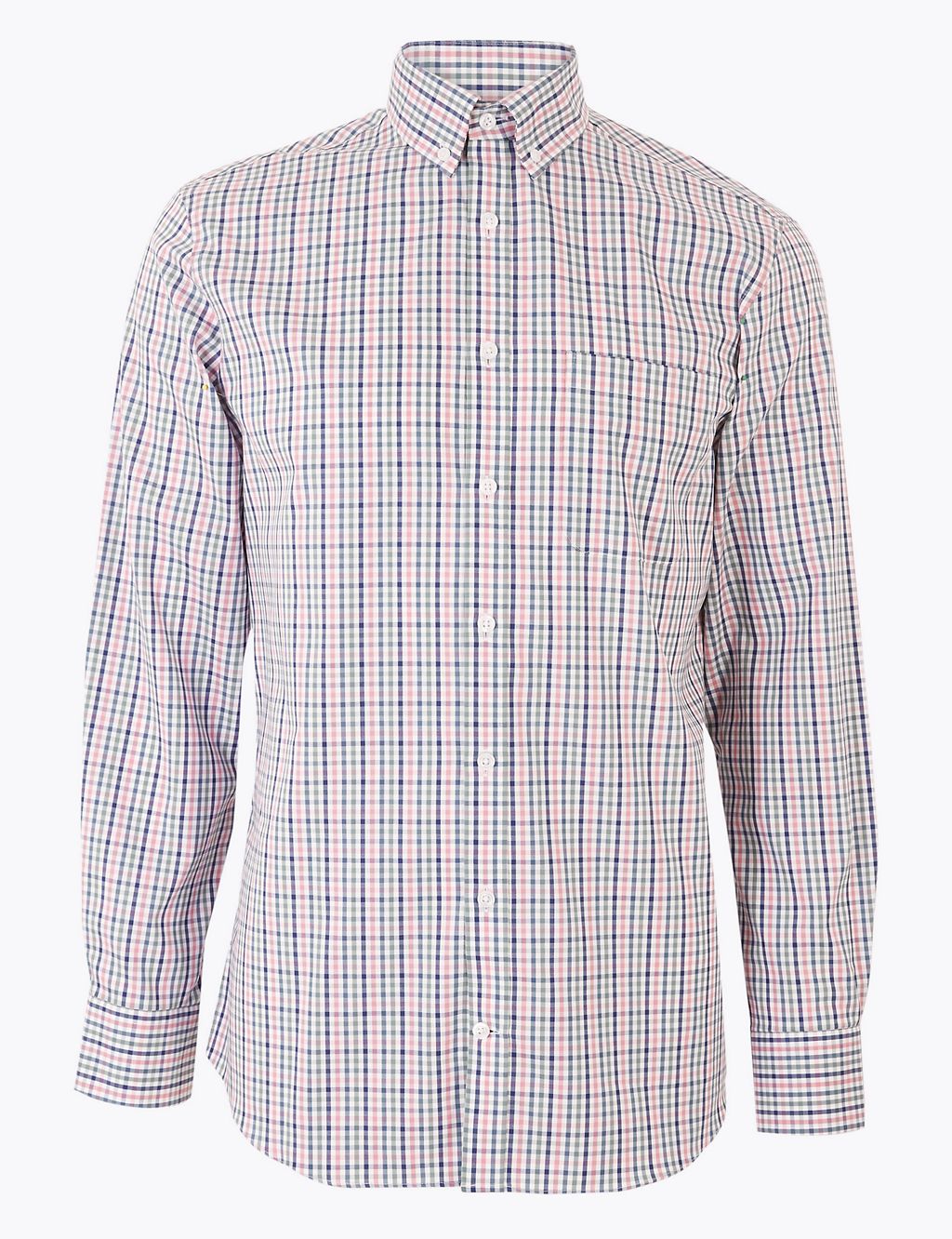 Tailored Fit Easy Iron Pure Cotton Check Shirt 1 of 4