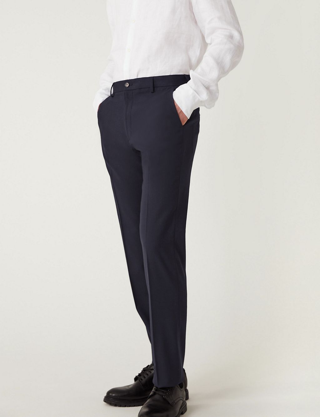 Tailored Fit Flat Front Stretch Trousers 7 of 9