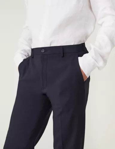 Tailored Fit Flat Front Stretch Trousers 5 of 9